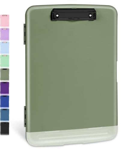 Sooez Clipboard with Storage, High Capacity Nursing Clipboard with Pen Holder, Clip Boards 8.5x11 with Storage, Low-Profile Clip, Lightweight Plastic Clipboard for Teachers, Lawers, Office Workers - Image 1