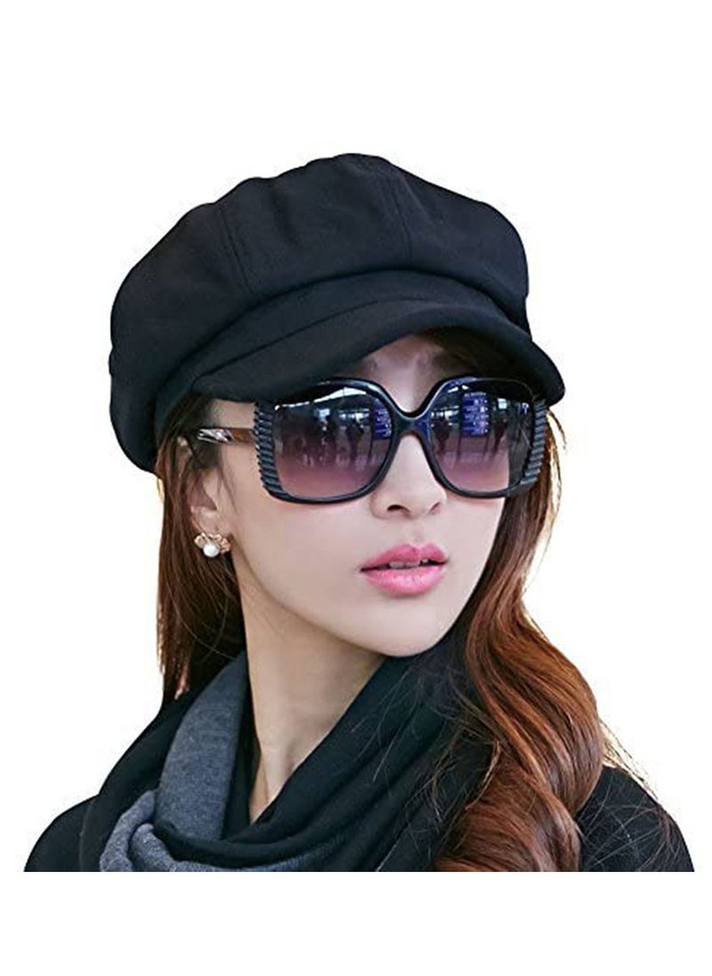 SYOSI - Women's Berets, Baker Boy Cap Hat for Women Girl Berets, Ladies Wool Casual Berets, French Beanies Cap Hats Warm Wool Newsboy Cap Ladies Classic Peaked Cap Flat Caps - Image 1