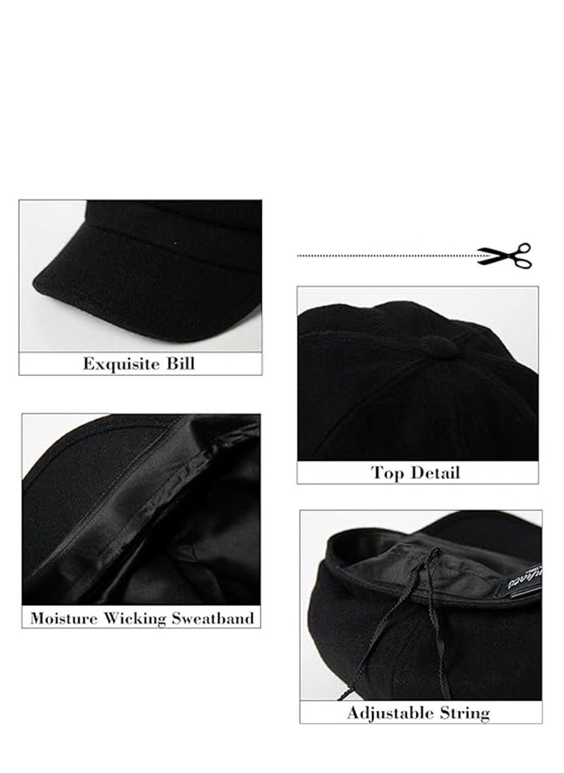 SYOSI - Women's Berets, Baker Boy Cap Hat for Women Girl Berets, Ladies Wool Casual Berets, French Beanies Cap Hats Warm Wool Newsboy Cap Ladies Classic Peaked Cap Flat Caps - Image 1