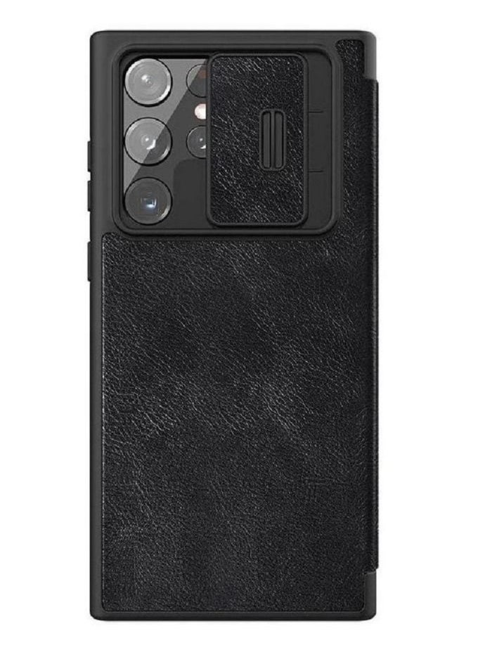 Nillkin Camera Protection Leather Flip Luxury wallet Business Style with Card Slot Case Cover For Samsung Galaxy S23 Ultra Black  - Image 2