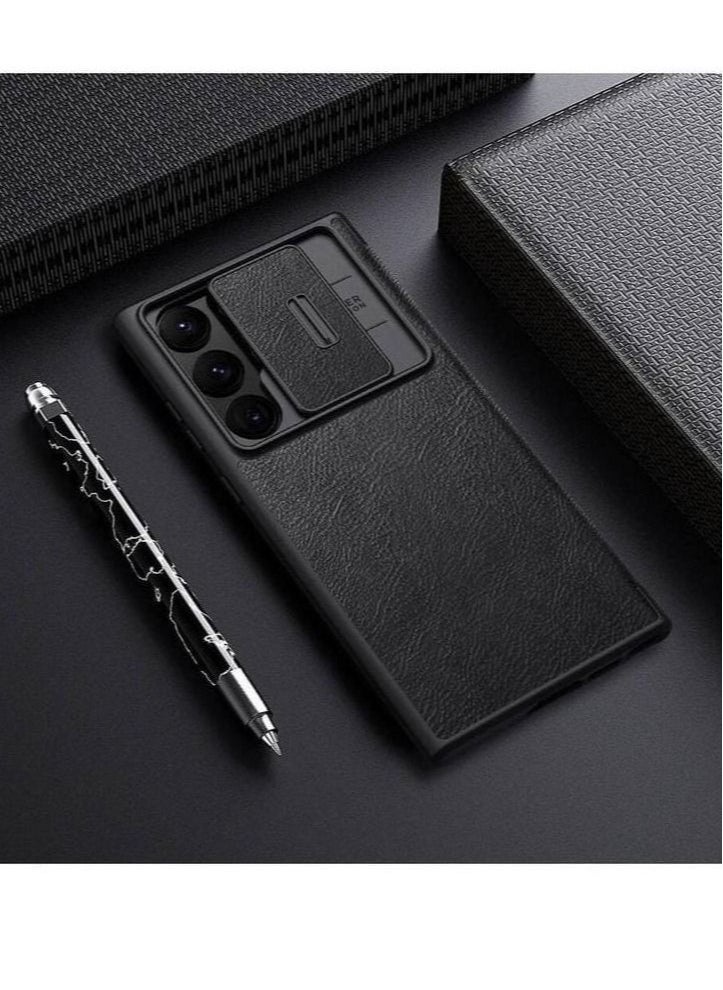 Nillkin Camera Protection Leather Flip Luxury wallet Business Style with Card Slot Case Cover For Samsung Galaxy S23 Ultra Black  - Image 4