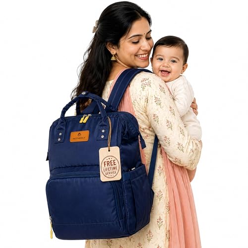 Motherly BudgetBee Diaper Bag for Mothers for Travel, Maternity Bag for Newborn Baby, Mother Travelling Bag, Multiple Pocket Water Resistant Hospital Bag for mom(Navy Blue) - Image 1