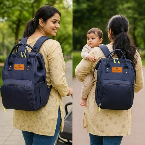 Motherly BudgetBee Diaper Bag for Mothers for Travel, Maternity Bag for Newborn Baby, Mother Travelling Bag, Multiple Pocket Water Resistant Hospital Bag for mom(Navy Blue) - Image 2