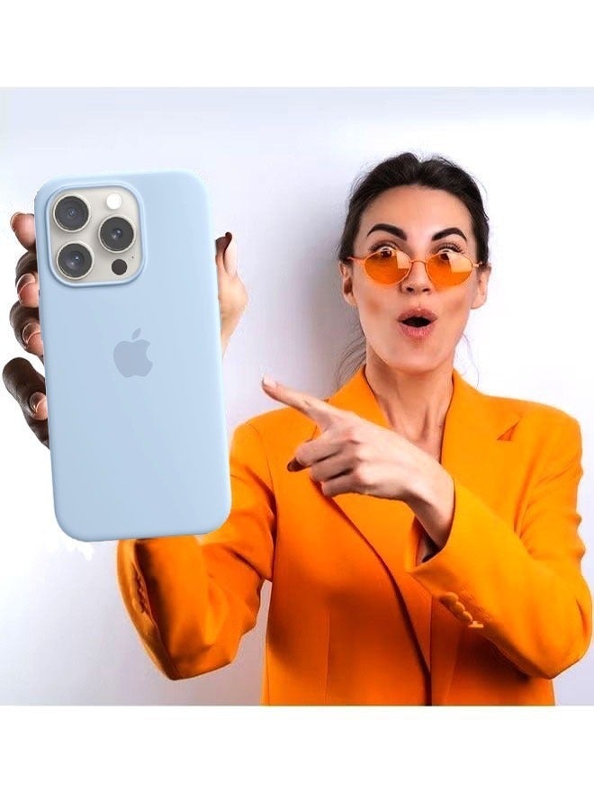 KASTWAVE iPhone 15 Pro Max Silicone Case Cover Blue, Liquid Gel Soft Ultra Slim Shockproof Back Cover Full Body Protection, Easy To Disassemble - Image 4