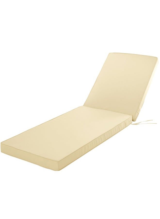 Comcaver Chaise Lounge Cushion for Outdoor Furniture, Waterproof Fade and Tear Resistant Lounge Deck Chair Cushions for Patio Lawn Pool Resort Hotel, 80x26x3 Inch, Beige - Image 1