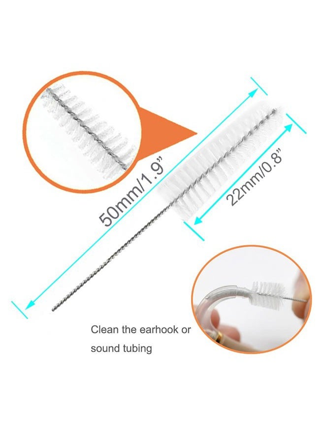 Anico Hearing aid vent earhook tube cleaning brush cleaning kit hearing amplifier cleaning tools accessories (White, pack of 10) - Image 3