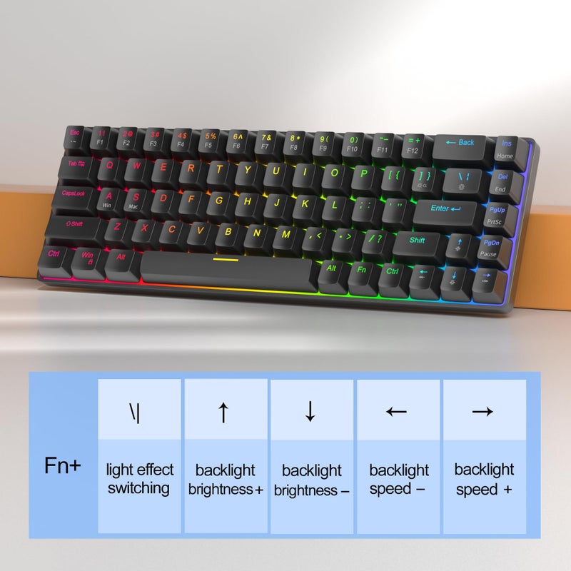 MageGee 60% Rapid Trigger Gaming Keyboard, Hall Effect Magnetic Switch, Actuation Point Adjustable, Hot Swappable RGB Backlit Wired Keyboard with Arrow Keys for Win/PC/MAC, Black - Image 5