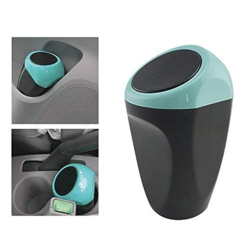 MRCARTOOL Mini Car Trash Can Plastic Garbage Bin 16x10x8CM Rubbish Container Waste Storage for Car Interior/Office/Home(Blue—Mini Trash Can) - Image 1