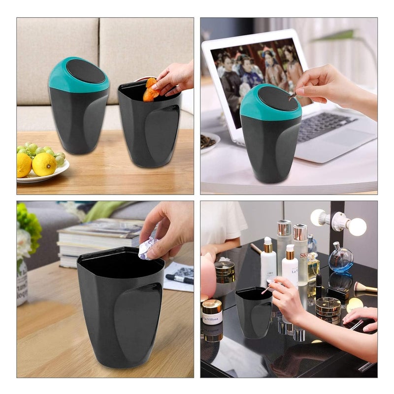 MRCARTOOL Mini Car Trash Can Plastic Garbage Bin 16x10x8CM Rubbish Container Waste Storage for Car Interior/Office/Home(Blue—Mini Trash Can) - Image 3
