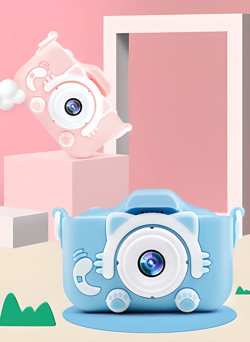 AROAQ كاميرا للأطفال، كاميرا فيديو عالية الدقة 1080 بكسل مقاومة للصدمات للأطفال، لعبة كاميرا مزدوجة صغيرة محمولة، كاميرا رقمية متعددة الوظائف للبنات والأولاد، (كاميرا مزدوجة عالية الدقة X8s باللون الأصفر + بطاقة 32 جيجابايت + قارئ بطاقات) - Image 2