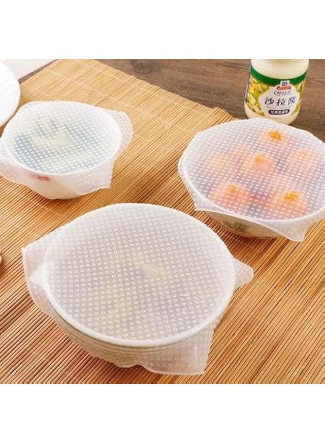 أغطية سيليكون قابلة للتمدد ، غطاء مفيد للثلاجة والميكروويف. 4 قطع - Image 1