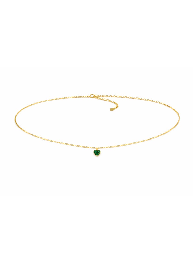 Miracle Empire Women Gold Plated Stainless Steel green heart Anklet Crystal Adjustable Foot Chain Fashion Jewelry for Women and Girls - Image 1