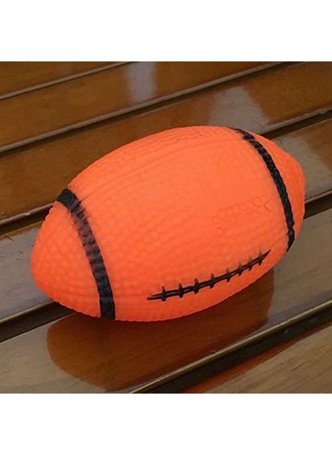 PET Combo Of 4 Soft Latex Rubber Interactive Squeaky Toys For Small Puppy- Rugby Ball, Hot Dog, Pimple Ball, Small Chicken  - Image 2
