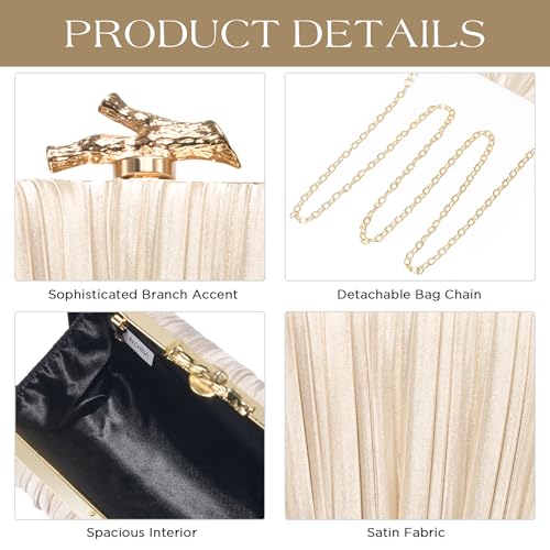 CHUNLI Clutch Purses for Women Evening/Wedding Chic Woven Bag Formal PU Leather Purse Designer Handbags for Women - Image 4