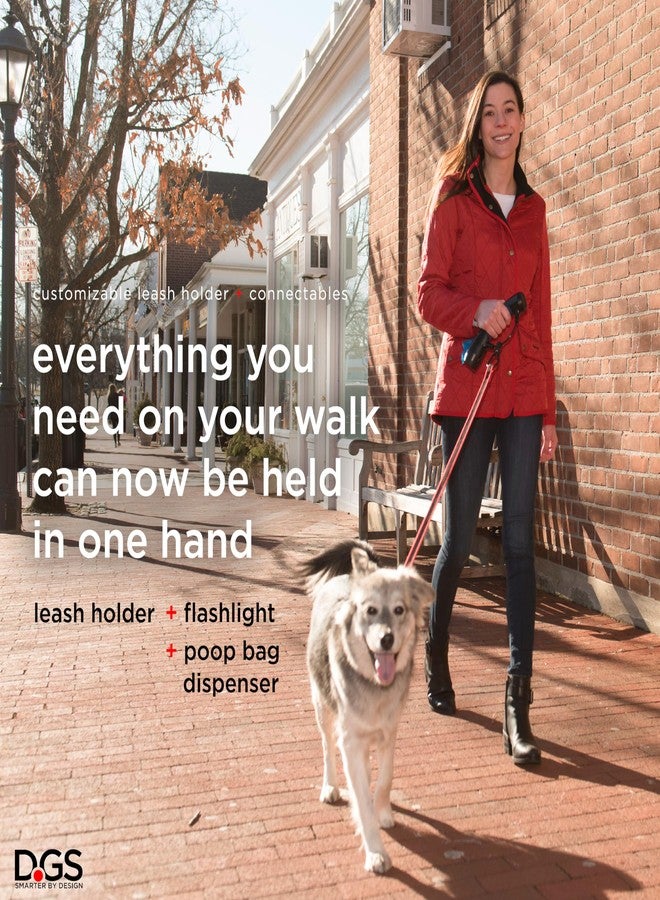Dog Gone Smart Pet Products I'm Gismo Expandable Leash Handle System with Patented Rail System for Dog Walking- Neon Pink Handle with Poop Bag Dispenser + Rechargable Flashlight Connectable - Image 2