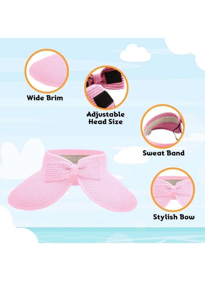 NIBEMINENT Sun Hats for Women Wide Brim Beach Hat Straw Visor Ponytail Summer UV Packable Foldable Beach Vacation Essentials  - Image 4