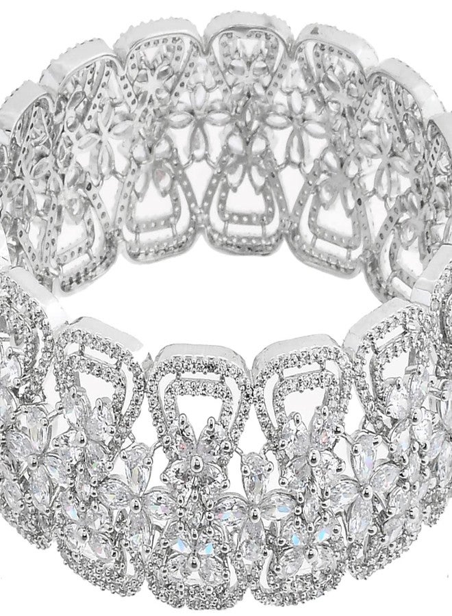 VOYLLA Sparkling Elegance Royal Cutwork Cz Studded Bangles - Image 4