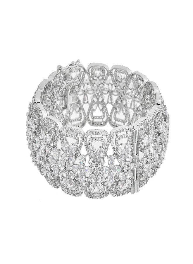 VOYLLA Sparkling Elegance Royal Cutwork Cz Studded Bangles - Image 1