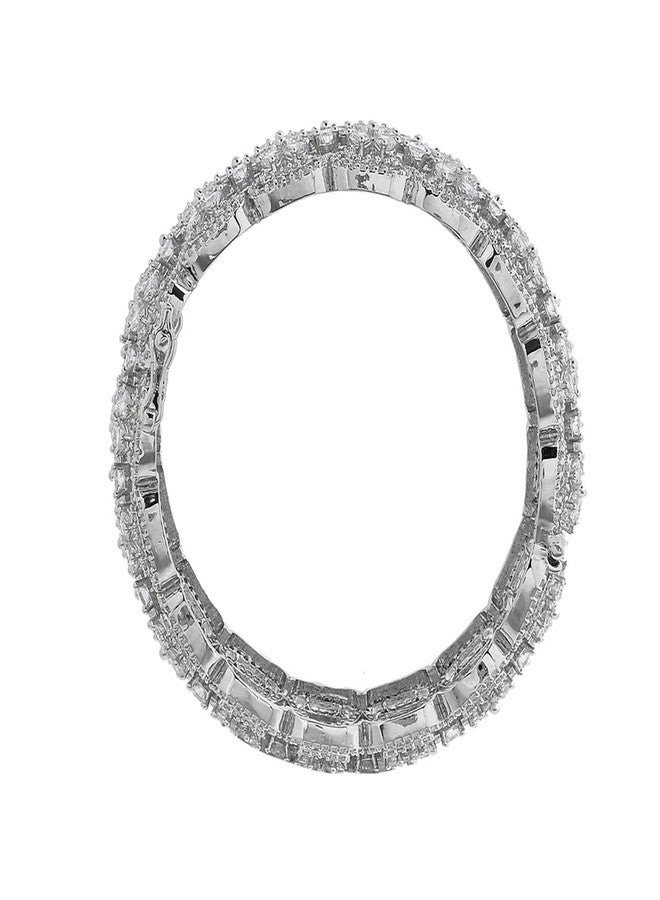 VOYLLA Sparkling Elegance Royal Cutwork Cz Studded Bangles - Image 5