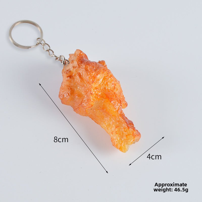 Simulated Fast Food Keychains Toy Food Props Roasted chicken leg keychain