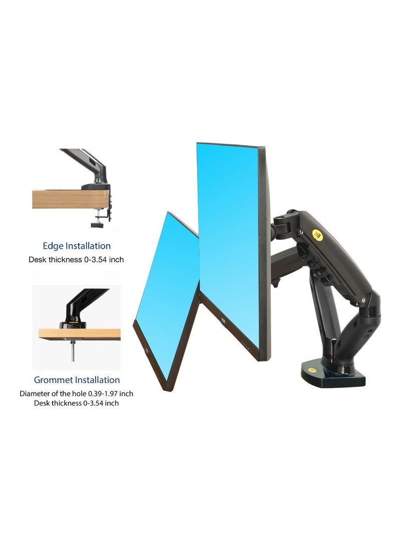 NB F160 Gas Strut Desk Dual Monitor Mount Arm Support for 17" - 27" - Image 2