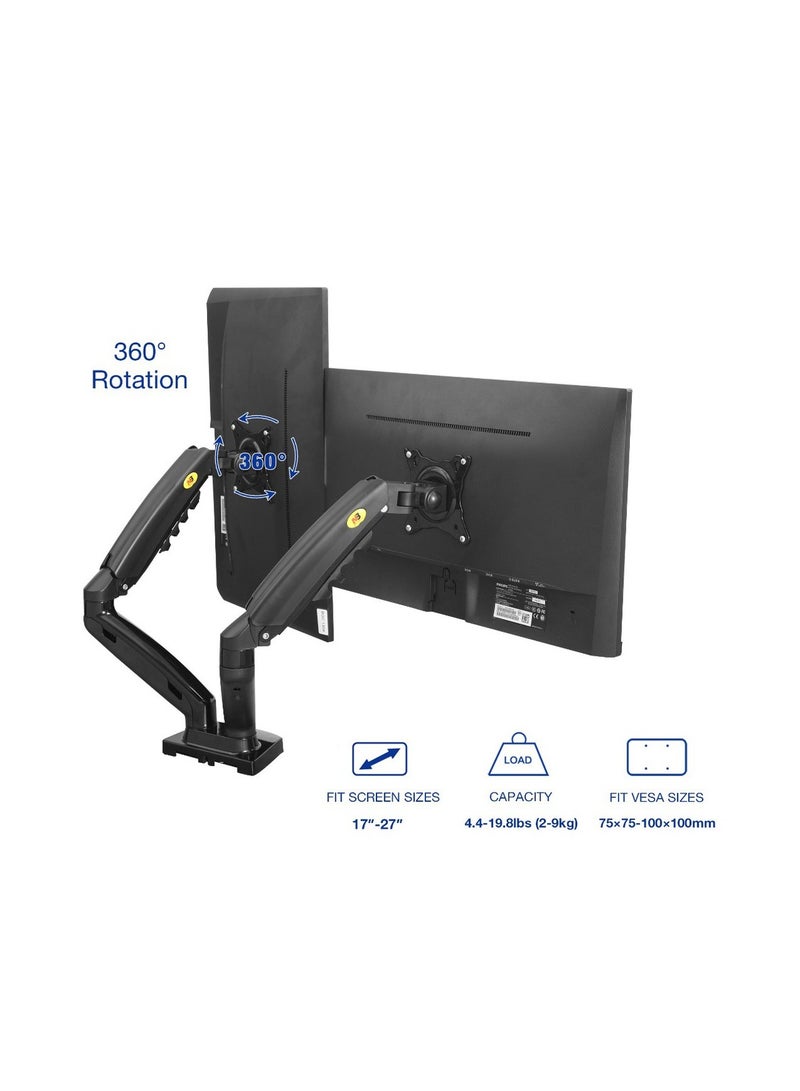 NB F160 Gas Strut Desk Dual Monitor Mount Arm Support for 17" - 27" - Image 4