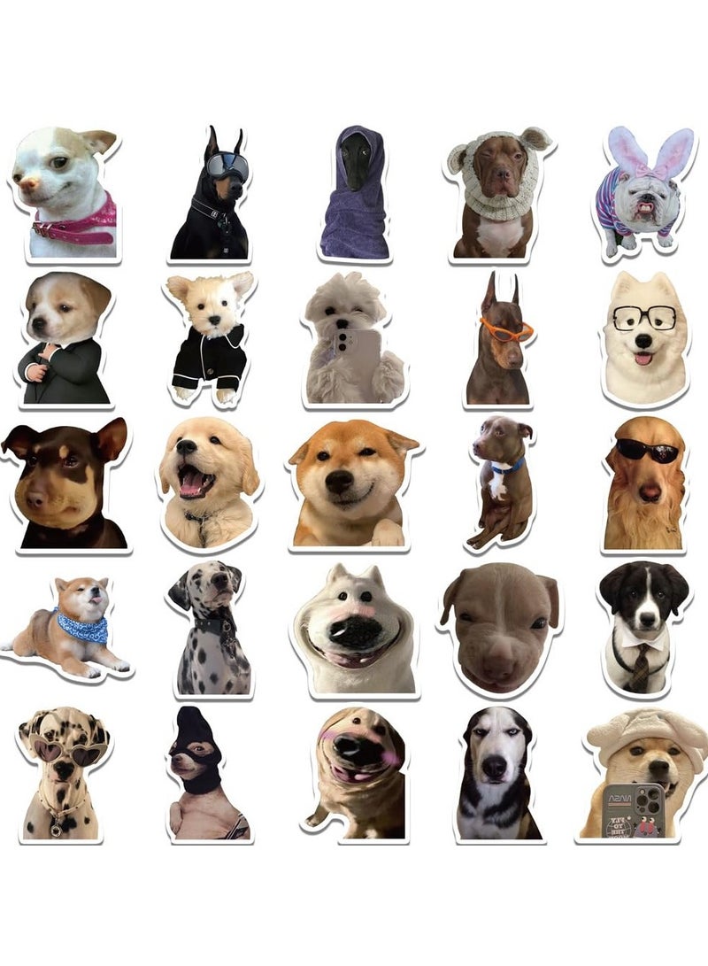 50Pcs Funny Dog Meme Stickers, Cute Puppy Decals, Waterproof Vinyl Pet Stickers Pack for Laptop, Water Bottle, Luggage, Skateboard, Car Bumper, Party Supplies Decor, Durable & Fade-Resistant - Image 2