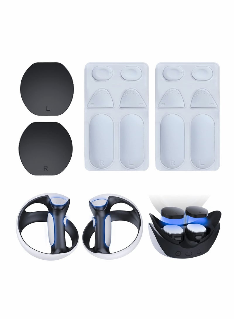 Fit for PS VR2 Accessories Kit Accessories Kit Compatible with 2 Silicone Pad Kit Handle Grip for Sense Controller & 1 Anti-dust Cover for Lens, Easy to Install, Precise Cut, Anti-Sweat - Image 1