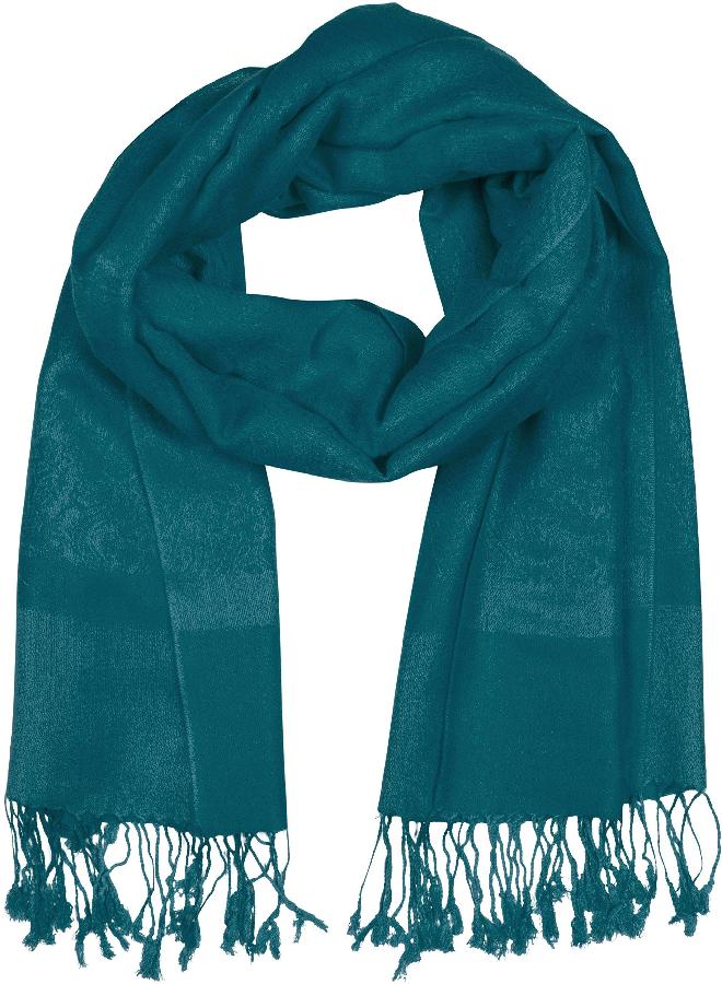 Sakkas 70" x 28" Paisley Self-Design Shawl/Wrap/Stole - Sea Green - Image 2