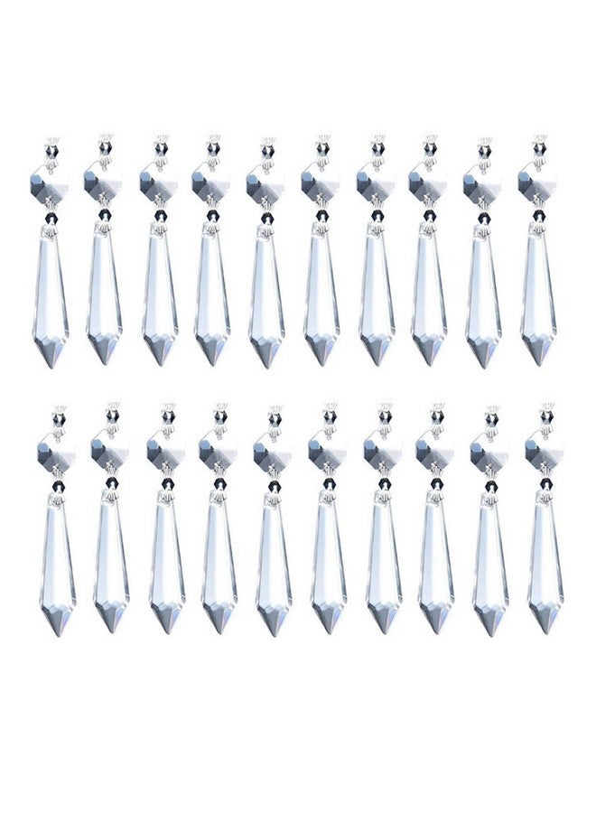 BronaGrand 20pcs 38mm Replacement Clear Chandelier Icicle Crystal Prisms Octogan Crystal Bead for Lamp Decoration - Image 1
