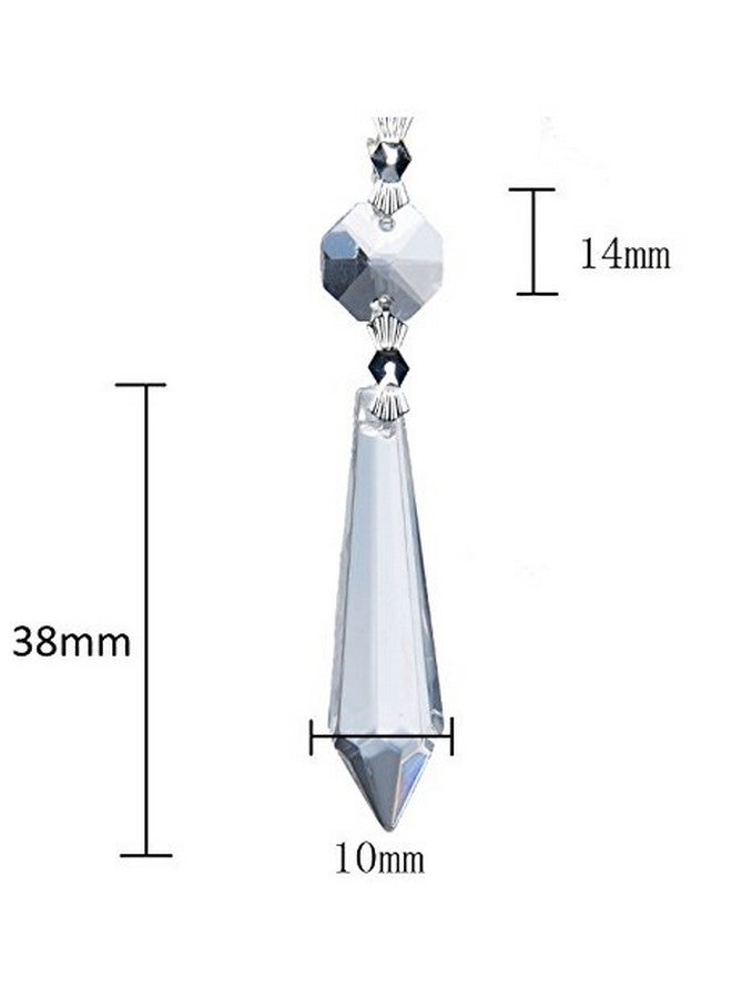 BronaGrand 20pcs 38mm Replacement Clear Chandelier Icicle Crystal Prisms Octogan Crystal Bead for Lamp Decoration - Image 2