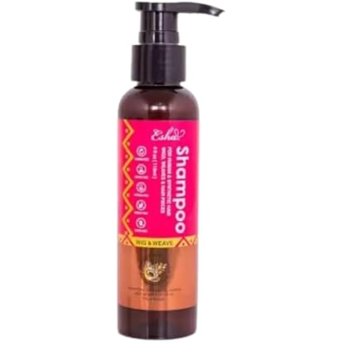 Esha Wig & Weave Revitalizing Shampoo â€“ Human Hair & Synthetic Wigs, Weaves, Extensions & Braids I Coconut Oil Infused, Sulfate-Free I Restores Moisture & Shine, 4 fl oz