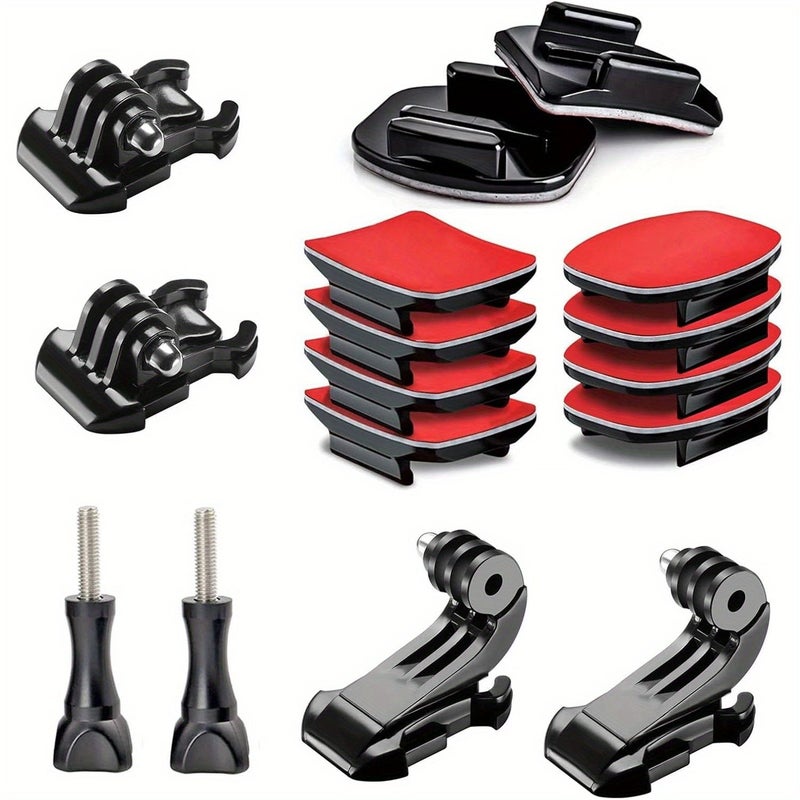 Adhesive Curved Flat Mount Kit For Helmet GoPro Hero 13 12 11 10 9 8 7 6 5 4 DJI Osmo 14 Pack - Image 2
