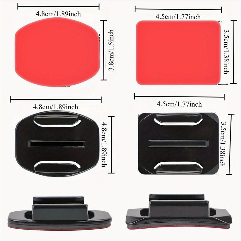 Adhesive Curved Flat Mount Kit For Helmet GoPro Hero 13 12 11 10 9 8 7 6 5 4 DJI Osmo 14 Pack - Image 3