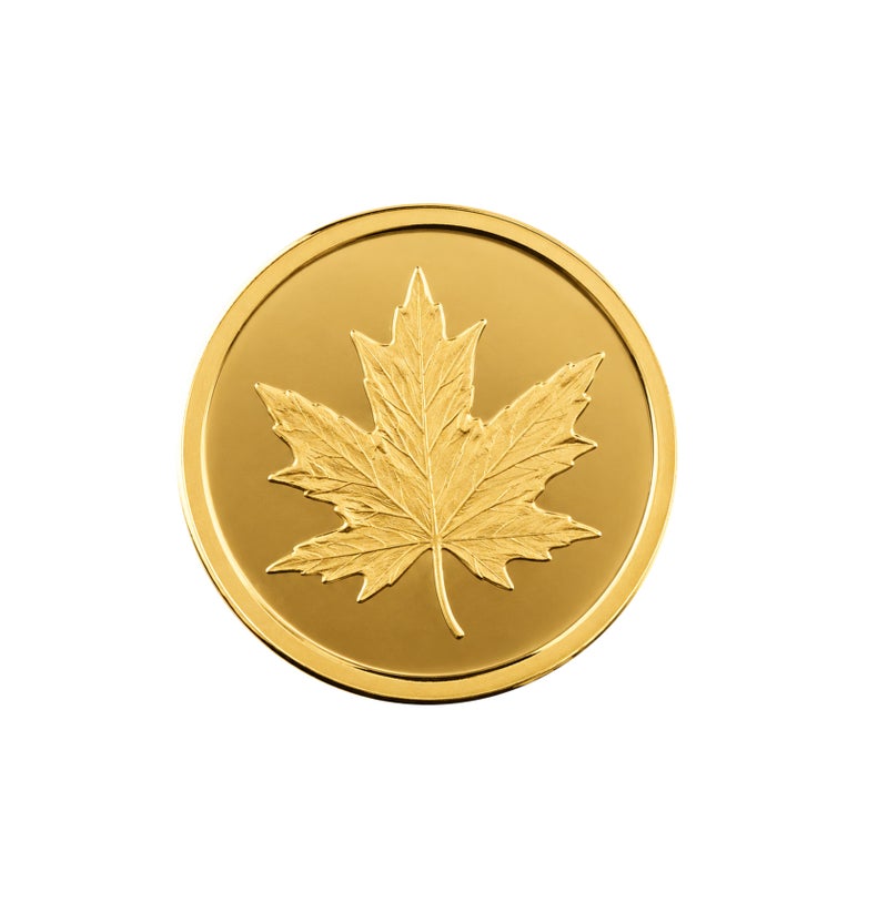 AURIZ MINTING Rizan Jewellery Auriz Minting 2Gm 24K Gold Coin Maple Leaf Design - Image 3