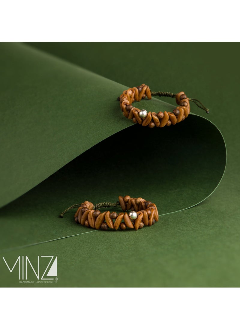 Minza " Desert " Pure 925 Sterling Silver, Date and Jade Stones, Handmade Bracelet for Women, Beaded Bracelet, 0.550 grams of Silver, Jewelry for Casual & Special Occasion - Image 5