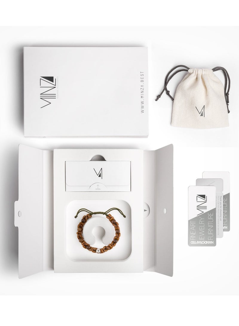 Minza " Desert " Pure 925 Sterling Silver, Date and Jade Stones, Handmade Bracelet for Women, Beaded Bracelet, 0.550 grams of Silver, Jewelry for Casual & Special Occasion - Image 3