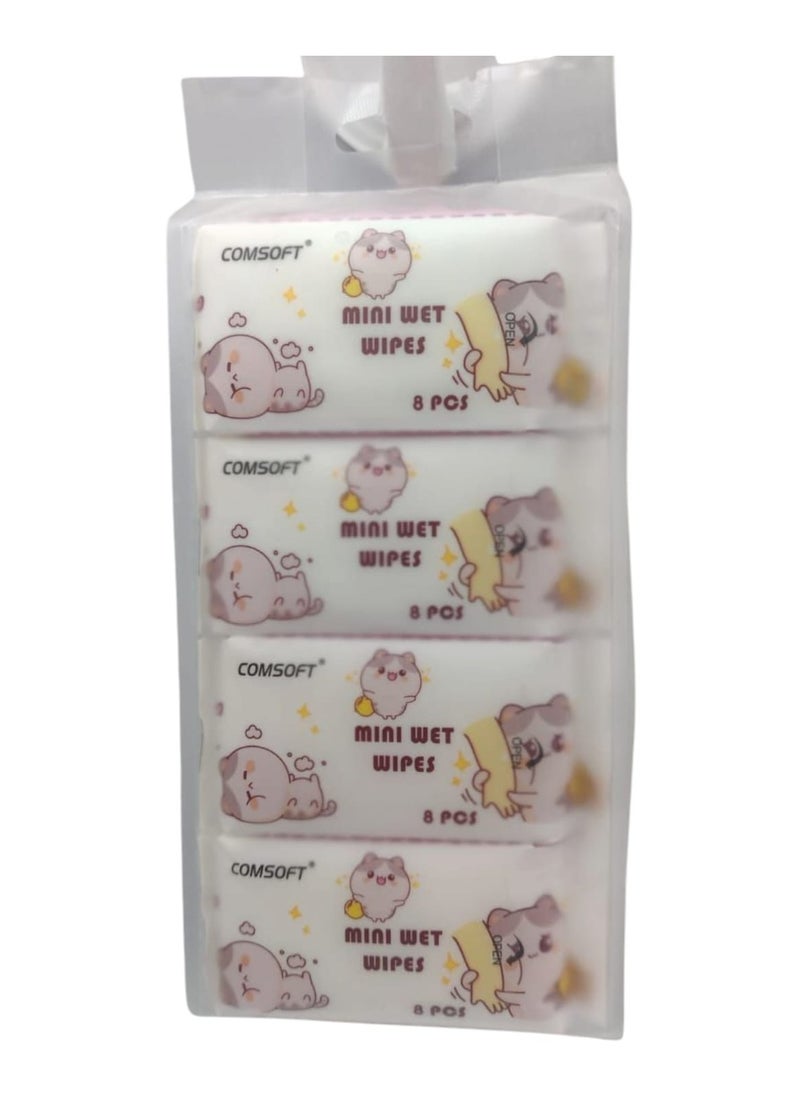 Soft wet wipes for children, multi-purpose, 8 pieces. 