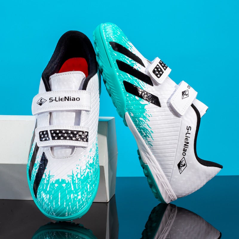 Children'S Velcro Football Shoes Men'S And Women'S Broken Nails Primary School Students Teenagers Artificial Indoor Game Training Shoes - Image 5