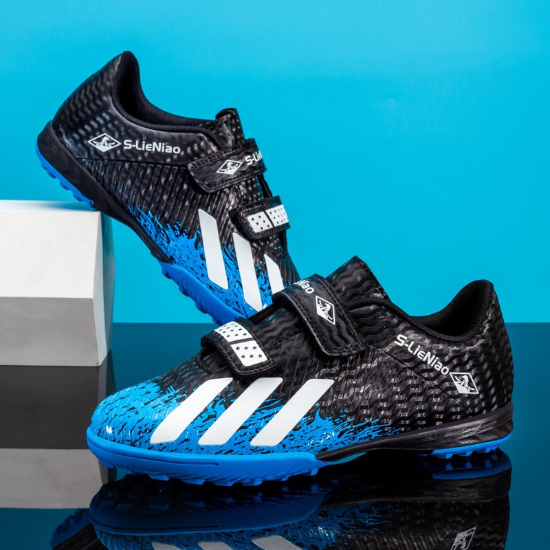 Children'S Velcro Football Shoes Men'S And Women'S Broken Nails Primary School Students Teenagers Artificial Indoor Game Training Shoes - Image 4