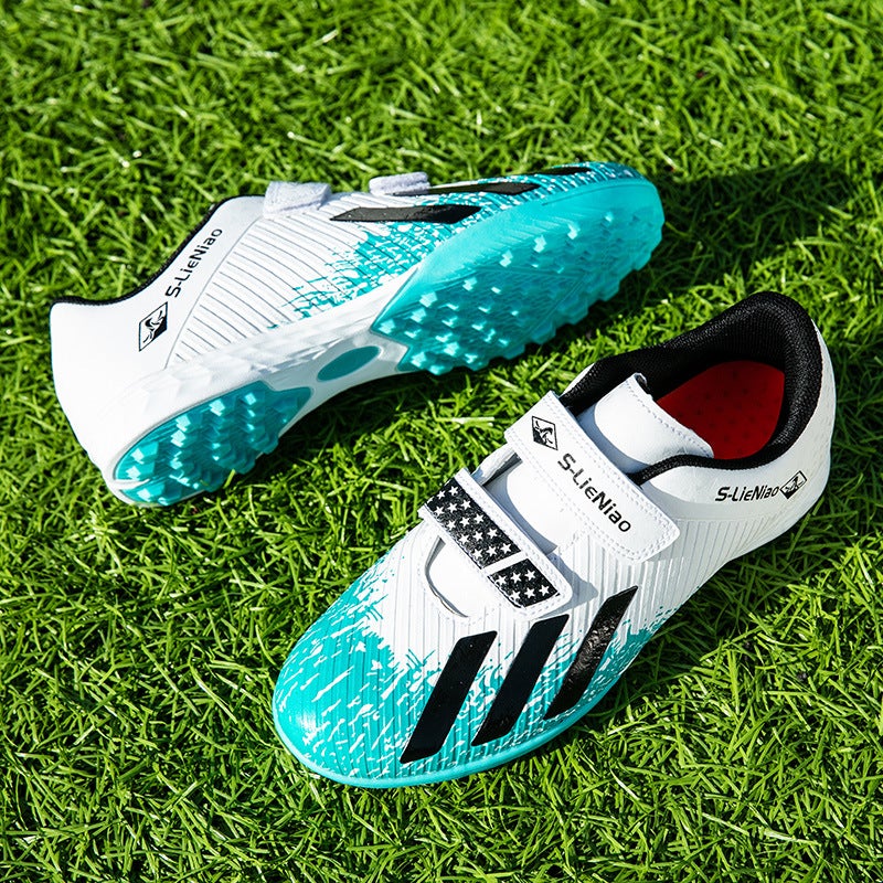 Children'S Velcro Football Shoes Men'S And Women'S Broken Nails Primary School Students Teenagers Artificial Indoor Game Training Shoes - Image 2