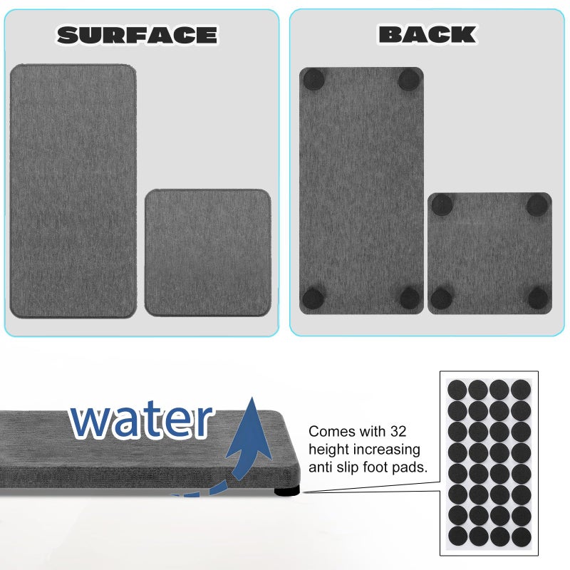Lyxel 4Pcs Water Absorbing Stone Tray For Sink  Fast Drying Stone Sink Tray  Water Absorbent Diatomite Tray  Stone Soap Tray  Diatomaceous Coaster  Stone Drying Trays For Bathroom Sink And Kitchen Counter - Image 4