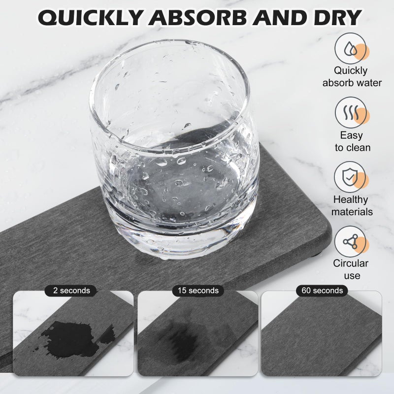 Lyxel 4Pcs Water Absorbing Stone Tray For Sink  Fast Drying Stone Sink Tray  Water Absorbent Diatomite Tray  Stone Soap Tray  Diatomaceous Coaster  Stone Drying Trays For Bathroom Sink And Kitchen Counter - Image 2