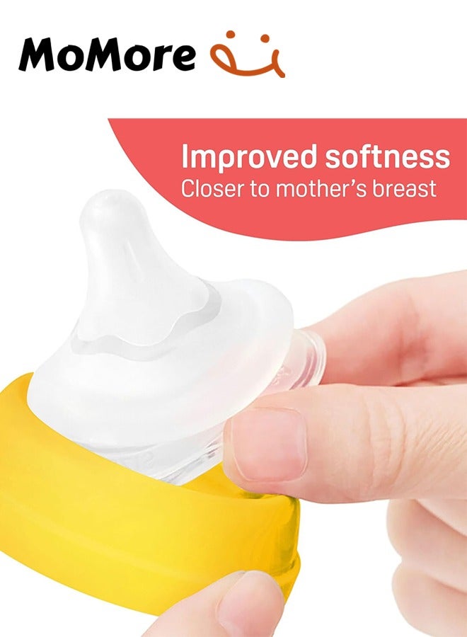 Momore Pack Of 3 Wide-Necked Feeding Bottle Nipple 3 Months+, For Pigeon Bottle  - Image 2