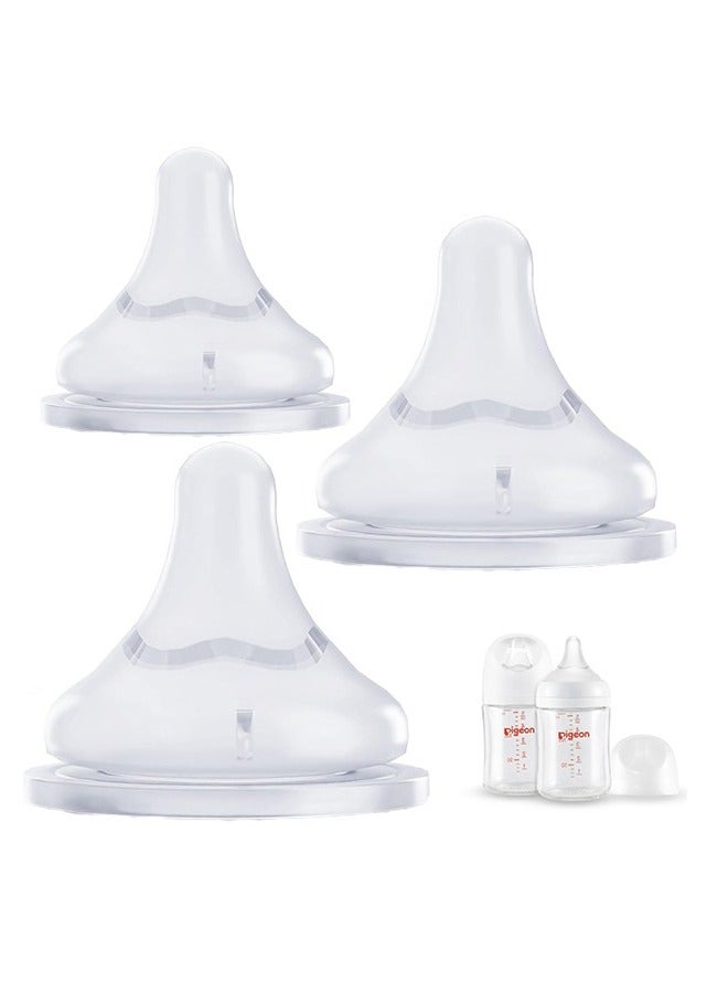 Momore Pack Of 3 Wide-Necked Feeding Bottle Nipple 3 Months+, For Pigeon Bottle  - Image 1