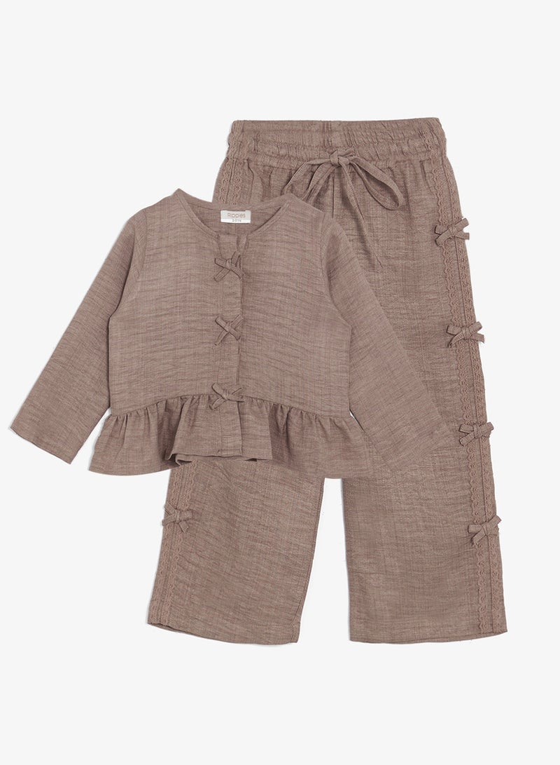 Ripples Girls 2Pcs Sets With Bow - Image 1