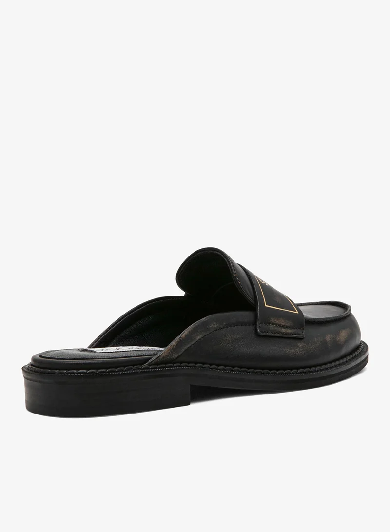 ستيف مادن Steve madden moxxie women's black leather flat sandals