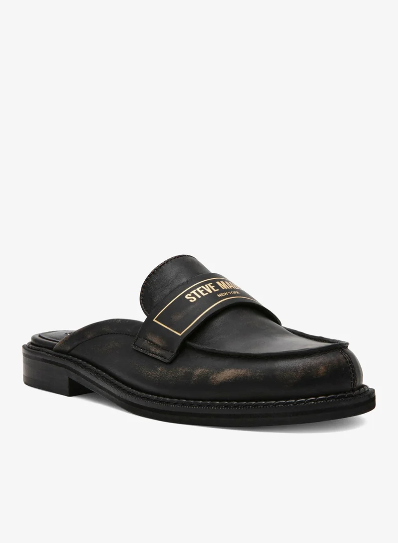 ستيف مادن Steve madden moxxie women's black leather flat sandals