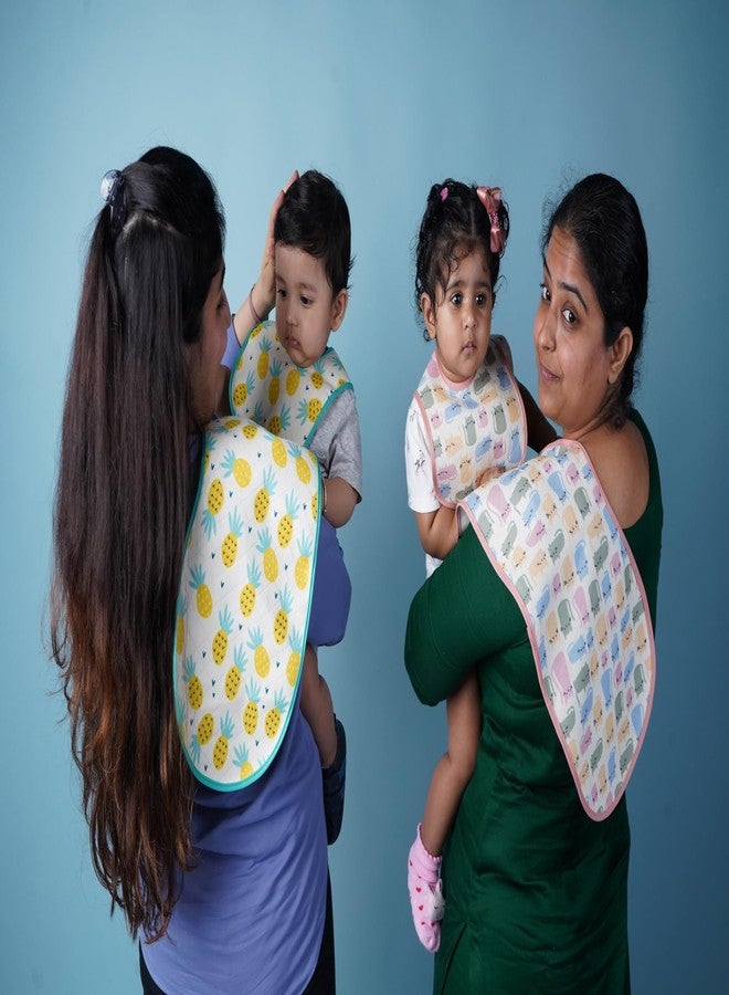 Happy Matty مرايل وأغطية تجشؤ للأطفال من هابي ماتي، سريعة الجفاف وقابلة للغسل، متعددة الألوان، مناسبة للأطفال من عمر 0-3 سنوات (كبيرة) (قطة) - Image 5