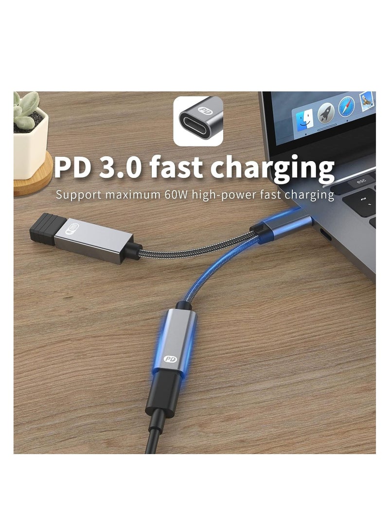 SYOSI USB C to USB Adapter OTG and Charger Cable, 2 in 1 USB-C Splitter with PD 60W Fast Charging Type C OTG and USB A Female Port Compatible for Chromecast Google TV, iPad Pro  - Image 2